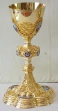 French antique solid silver gilt Gothic Chapel Set